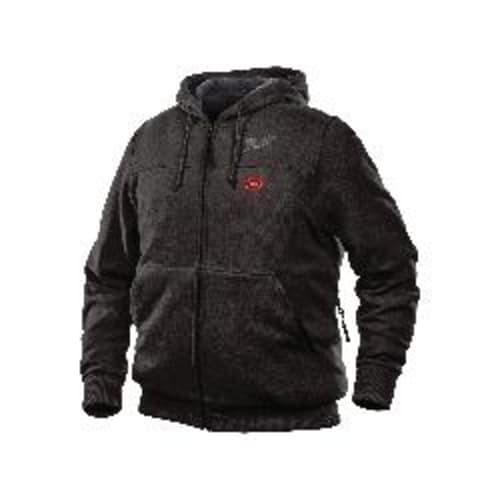 Milwaukee® 301B-20XL M12™ Cordless Heated Hoodie Only, XL, Black, Cotton/Polyester Blend/Waffle Weave Thermal Lining