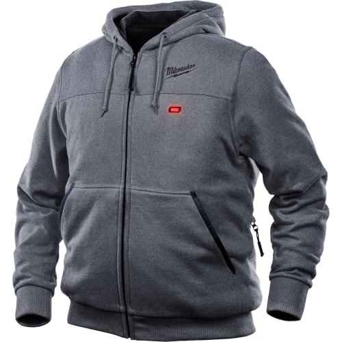 Milwaukee® M12™ 302G-20M Insulated Heated Hoodie, M, Gray, Cotton/Brushed Tricot Lining/Polyester, 40 to 42 in Chest, Resists: Water and Wind