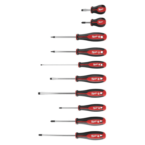Milwaukee® 48-22-2710 Demolition Screwdriver Set, 10 Pieces, Forged Steel/Plastic/Rubber