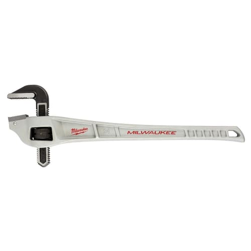 Milwaukee® 48-22-7182 Straight Offset Pipe Wrench, 8 in Pipe, 24 in OAL, Serrated Jaw, Aluminum Handle