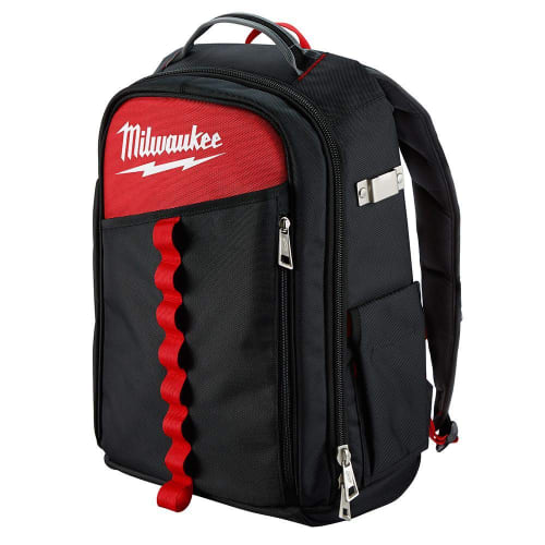 Milwaukee® 48-22-8202 Low Profile Backpack, 1680D Ballistic Nylon, Black/Red