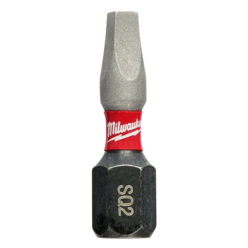Milwaukee® SHOCKWAVE™ Impact Duty™ 48-32-4605 Impact Insert Bit, #2 Square Recessed Point, 1 in OAL, 1/4 in, Alloy Steel