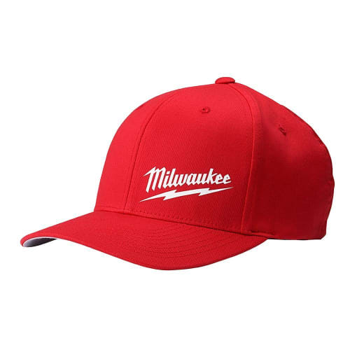 Milwaukee® FlexFit® 504R-LXL Lightweight Unisex Fitted Hat, L/XL, Red, 63% Polyester, 34% Cotton, 3% Spandex