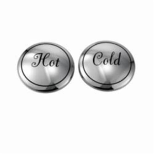 Moen® 221672 Hot/Cold Handle Cap Kit, Weymouth™, For Use With Weymouth™ TS42114/TS42108 2-Handle Widespread Lavatory Faucet Trims, Polished Chrome, Import