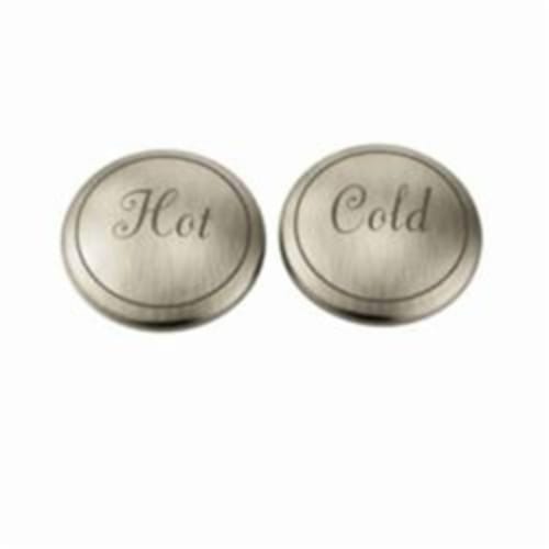 Moen® 221672BN Hot/Cold Handle Cap Kit, Weymouth™, For Use With Weymouth™ TS42114/TS42108 2-Handle Widespread Lavatory Faucet Trims, Brushed Nickel, Import
