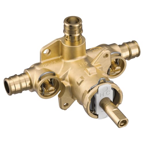 Moen® 2328PF Posi-Temp® M-Pact® Pressure Balancing Valve, 1/2 in Cold Expansion PEX Inlet x 1/2 in Cold Expansion PEX Outlet, Brass Body, Domestic