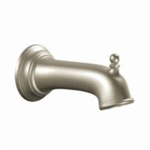 Moen® 3857BN Brantford™ Diverter Tub Spout, 7-1/4 in L, For Use With Brantford™ Posi-Temp® 1-Handle Tub/Shower Valve, 1/2 in Slip-Fit Connection, Metal, Brushed Nickel, Domestic