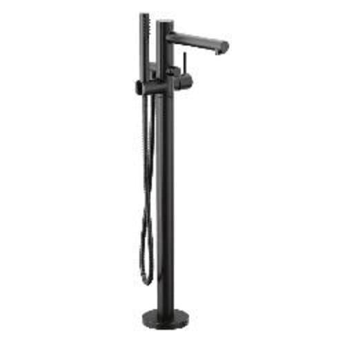 Moen® 395BL Align™ Floor Mount Tub Filler Faucet, Matte Black, 1 Handle, Domestic, Commercial