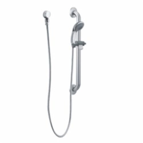 CFG 40124 Capstone® 3-Function Handheld Shower, 3-1/4 in Dia 3 Shower Head, 1.5 gpm Flow Rate, 59 in L Hose, 1/2-14 NPSM Connection, Polished Chrome, Import