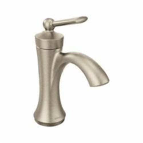 Moen® 4500BN Wynford™ Bathroom Faucet, 1.5 gpm, 5 in H Spout, 1 Handle, Pop-Up Drain, 1 Faucet Hole, Brushed Nickel, Domestic