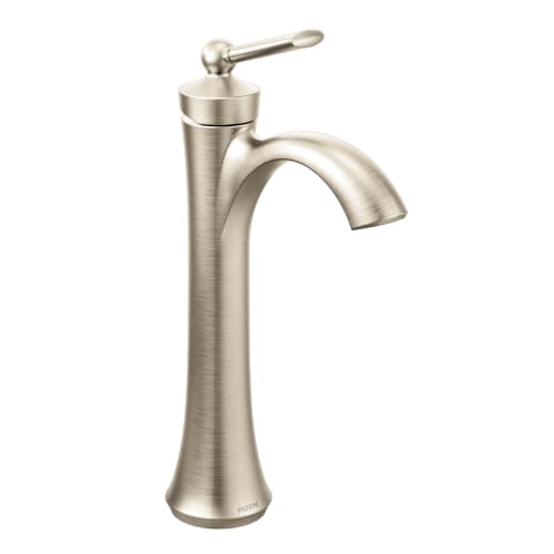 Moen® 4507BN Bathroom Faucet, Wynford™, 1.5 gpm Flow Rate, 9 in H Spout, 1 Handle, Pop-Up Drain, 1 Faucet Hole, Brushed Nickel, Function: Traditional