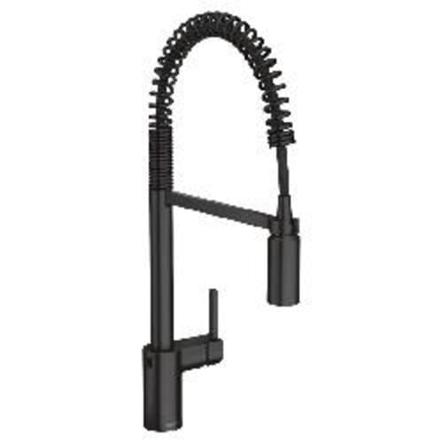 Moen® 5923EWBL Align™ MotionSense Wave™ Pre-Rinse Spring Pulldown Kitchen Faucet, 1.5 gpm Flow Rate, High-Arc Spout, Matte Black, 1 Handle, Domestic