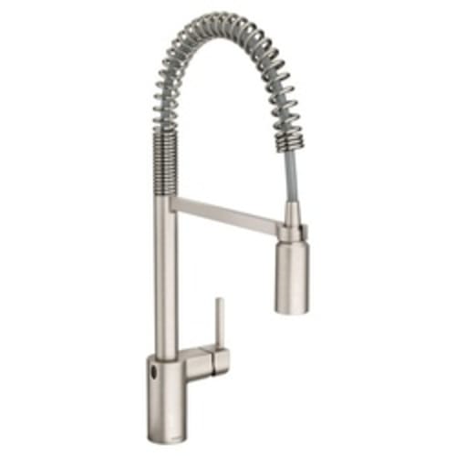 Moen® 5923EWSRS Pre-Rinse Spring Pulldown Kitchen Faucet, Align™ MotionSense Wave™, 1.5 gpm Flow Rate, High-Arc Spout, Spot Resist® Stainless, 1 Handle, Domestic