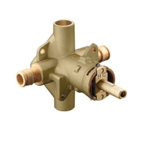 Moen® 62365 M-Pact® Rough-In Valve, 1/2 in Cold Expansion PEX Inlet x 1/2 in Cold Expansion PEX Outlet, Brass Body, Domestic