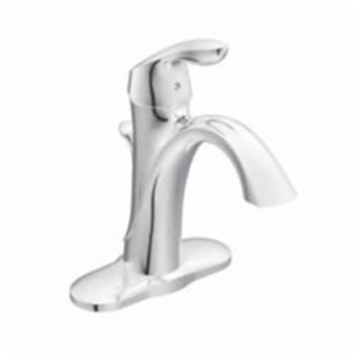 Moen® 6400 Eva® Bathroom Faucet, 1.5 gpm, 4-7/8 in H Spout, 1 Handle, Pop-Up Drain, 1 Faucet Hole, Chrome Plated, Domestic