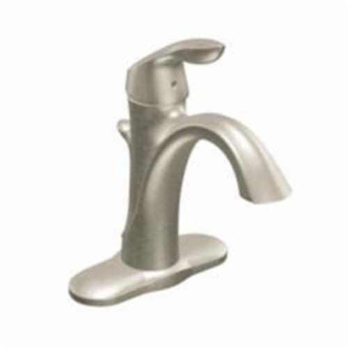 Moen® 6400BN Eva® Bathroom Faucet, 1.5 gpm, 4-7/8 in H Spout, 1 Handle, Pop-Up Drain, 1 Faucet Hole, Brushed Nickel, Domestic
