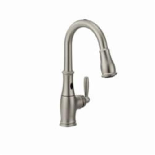 Moen® 7185ESRS 7185EC Brantford™ Kitchen Faucet, 1.5 gpm Flow Rate, Spot Resist® Stainless Steel, 1 Handles, 1/3 Faucet Holes, Function: Traditional, Domestic