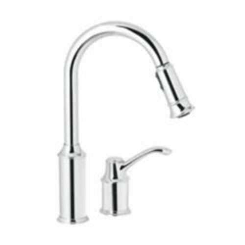 Moen® 7590C Aberdeen™ Kitchen Faucet, 1.5 gpm Flow Rate, Polished Chrome, 1 Handles, 2 Faucet Holes, Function: Traditional, Domestic
