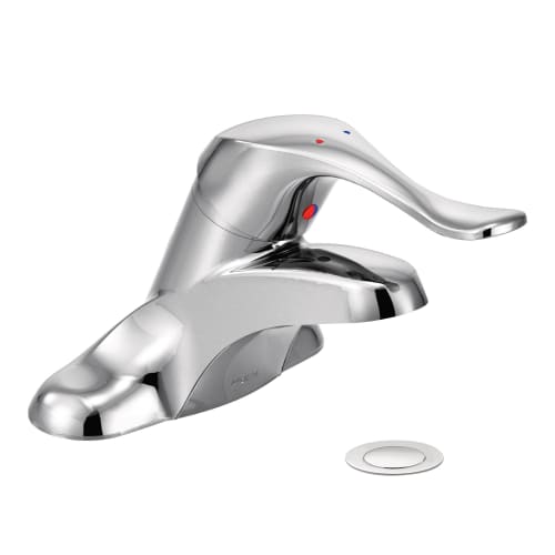 Moen® 8420 Centerset Bathroom Faucet, M-BITION™, Polished Chrome, 1 Handle, Metal Pop-Up Drain, 1.2 gpm