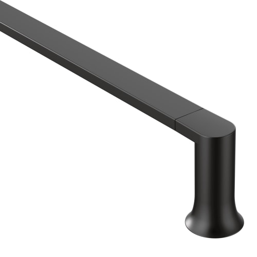 Moen® BH3824BL Towel Bar, Genta™, 24 in L Bar, 3-1/4 in OAD x 1-3/4 in OAH, Zinc, Matte Black, Import