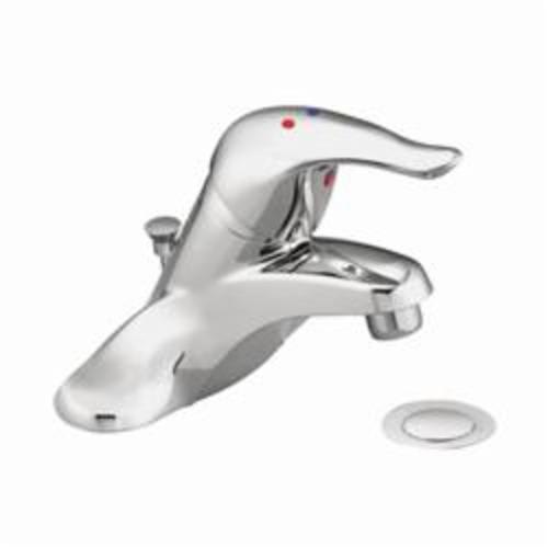Moen® L64635 Centerset Bathroom Faucet, Chateau®, Polished Chrome, 1 Handle, Spring Loaded Pop-Up Drain, 1.5 gpm Flow Rate