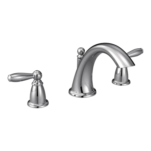 Moen® T4943 Brantford™ Roman Tub Faucet, 10 to 16 in Center, Polished Chrome, 2 Handles, Function: Traditional, Domestic