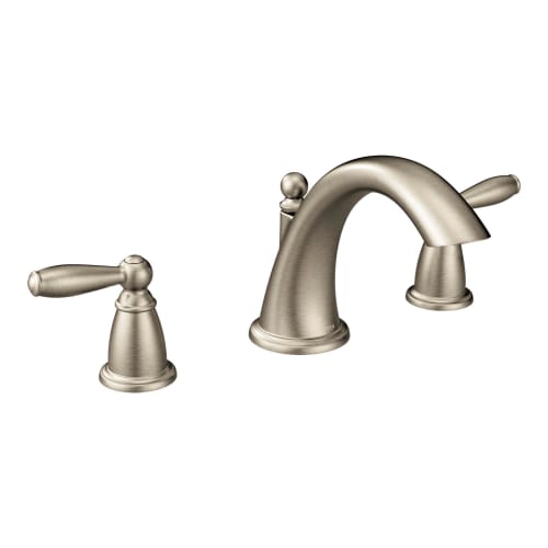 Moen® T4943BN Brantford™ Roman Tub Faucet, 10 to 16 in Center, Brushed Nickel, 2 Handles, Function: Traditional, Domestic