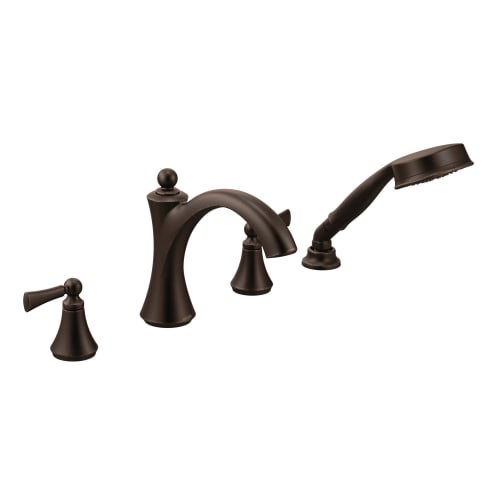 Moen® T654ORB Wynford™ Roman Tub Faucet, 2 gpm Flow Rate, 10 in Center, Oil Rubbed Bronze, 2 Handles, Function: Traditional, Import