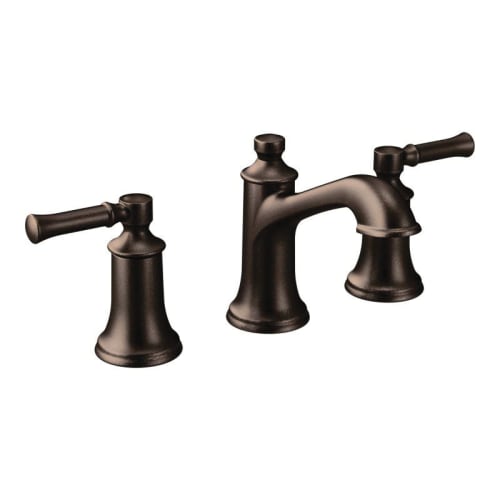 Moen® T6805ORB Dartmoor™ Widespread Bathroom Faucet, 1.2 gpm, 5-1/8 in H Spout, 8 to 16 in Center, Oil Rubbed Bronze, 2 Handles, Pop-Up Drain, Domestic (Rough-in valve sold separately)