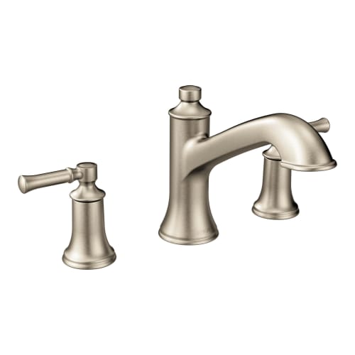 Moen® T683BN Dartmoor™ Roman Tub Faucet, 10 in Center, Brushed Nickel, 2 Handles, Function: Traditional, Domestic