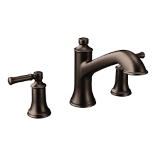 Moen® T683ORB Roman Tub Faucet, Dartmoor™, 10 in Center, Oil Rubbed Bronze, 2 Handles, Function: Traditional, Domestic