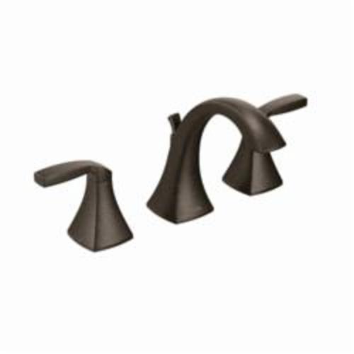 Moen® T6905ORB Voss™ Widespread Bathroom Faucet, 1.5 gpm, 4-1/2 in H Spout, 8 in Center, Oil Rubbed Bronze, 2 Handles, Pop-Up Drain, Domestic (Rough-in valve sold separately)