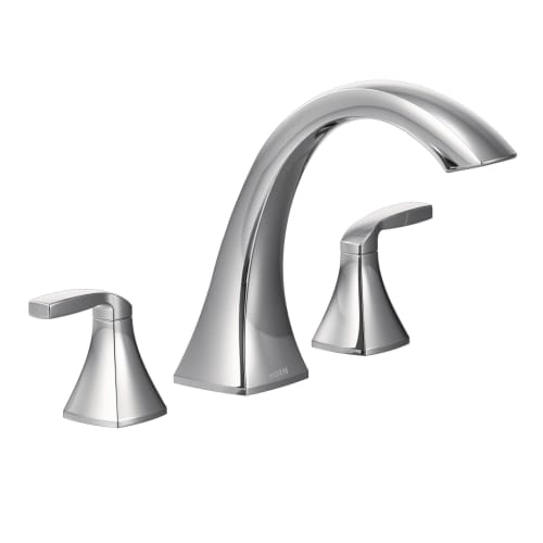 Moen® T693 Voss™ Roman Tub Faucet, 10 in Center, Polished Chrome, 2 Handles, Function: Traditional, Domestic