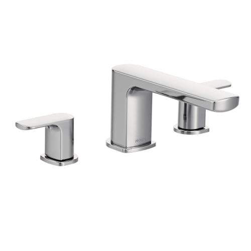 Moen® T935 Rizon™ Roman Tub Faucet, 10 to 24 in Center, Polished Chrome, 2 Handles, Function: Traditional, Import