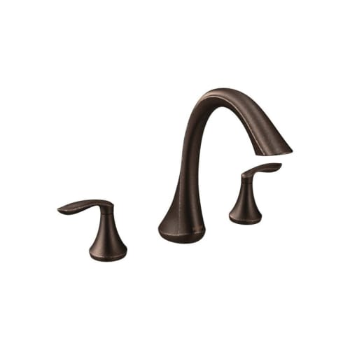 Moen® T943ORB Eva™ Roman Tub Faucet, 10 in Center, Oil Rubbed Bronze, 2 Handles, Hand Shower Yes/No: No, Domestic