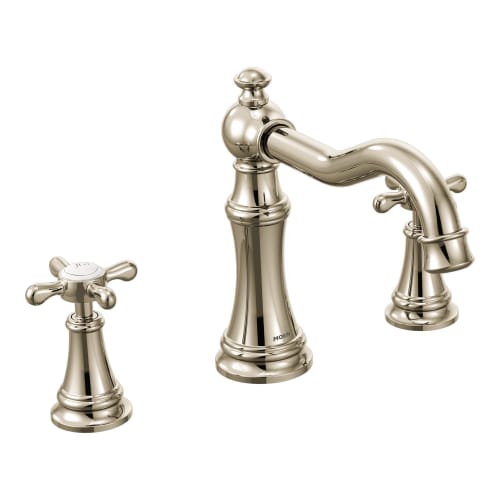 Moen® TS22101NL Weymouth™ Roman Tub Faucet Trim, 10 in Center, Polished Nickel, 2 Handles, Function: Traditional, Import