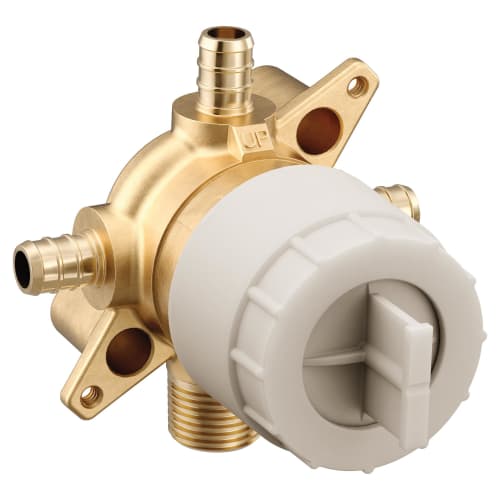 Moen® M-Pact™ M-Core™ U140X 4-Port Rough-In Valve, 1/2 in PEX Inlet x 1/2 in PEX Outlet, 200 psi Air/300 psi Water Pressure, Brass Body, Domestic