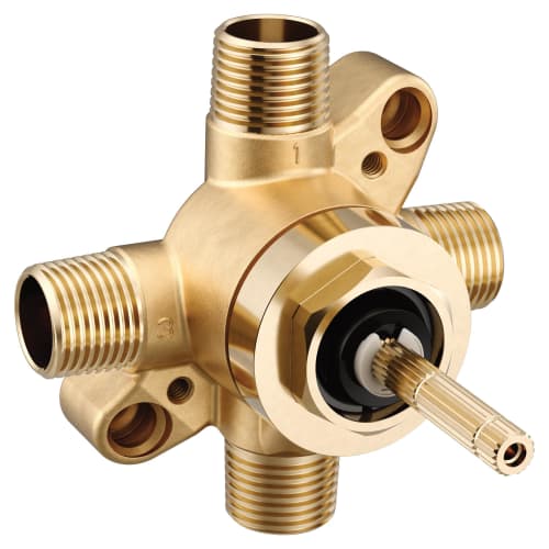 Moen® M-Pact™ M-Core™ U231CI 3-Port 2/3 Independent Function Transfer Valve, 1/2 in CC/IPS Inlet x 1/2 in CC/IPS Outlet, Brass Body, Domestic