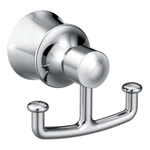 Moen® YB2103CH Robe Hook, Dartmoor™, 2 Hooks, 3 in OAW x 2.41 in OAD x 1.63 in OAH, Import