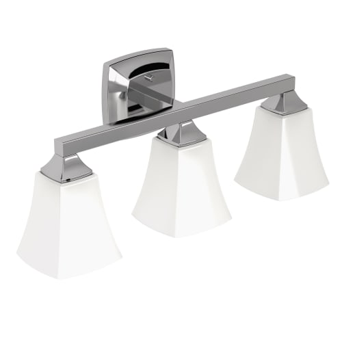 Moen® YB5163CH Reversible 3-Globe Bath Light, Voss™, 110 VAC, Polished Chrome, Import