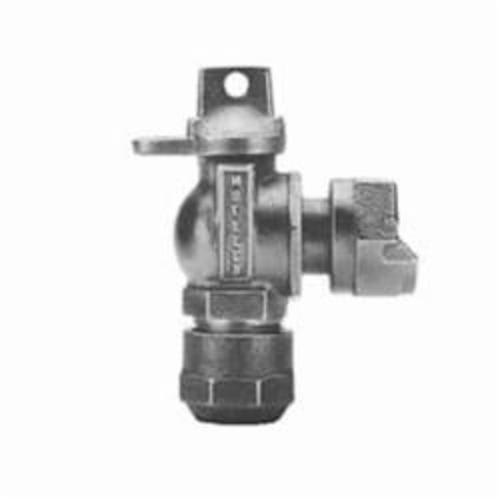 Mueller Co 300™ B-24258N 1 Angle Ball Meter Valve, 1 in Nominal, CTS x Meter, Cast Brass Body, EPDM/Nitrile Softgoods