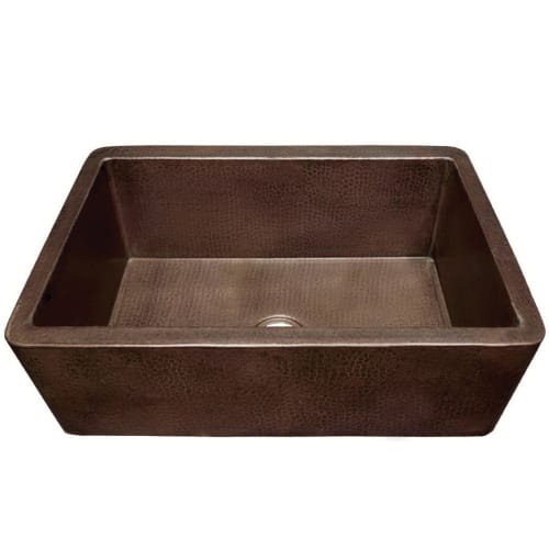 Native Trails CPK273 Farmhouse 33 Kitchen Sink, Rectangle Shape, 33 in L x 22 in W x 10-1/2 in H, Apron Front Mount, Copper, Antique Copper, Import