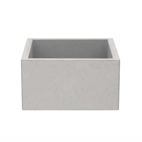 Native Trails NSB1515-A NativeStone® Ventana Bar and Prep Sink, Square Shape, 15 in L x 15 in W x 8 in H, Apron Front/Undermount Mount, Natural Jute Fiber/Concrete, Ash, Import