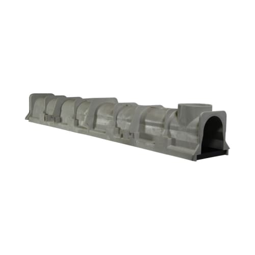 NDS® Dura Slope™ EZ-Track™ DS-092 Pre-Sloped Channel Drain With UV Inhibitor, 48 in L 4.34 to 4.67 in D, High Density Polyethylene, Light Gray, Domestic