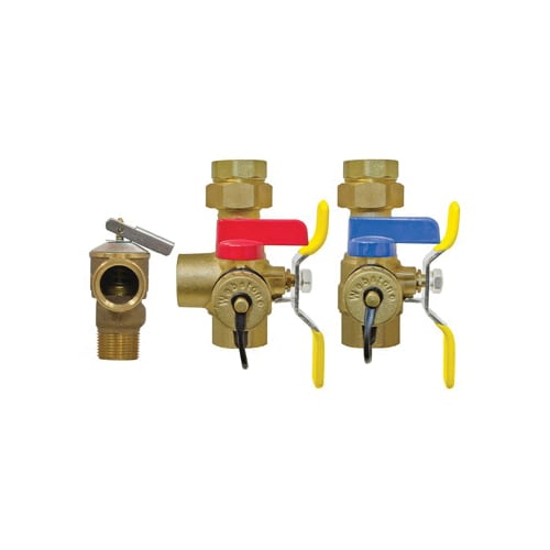 Webstone The Isolator® E-X-P™ Clean Brass™ H-44444WPR 4444 Tankless Water Heater Service Valve Kit, 1 in IPS, Brass, Domestic