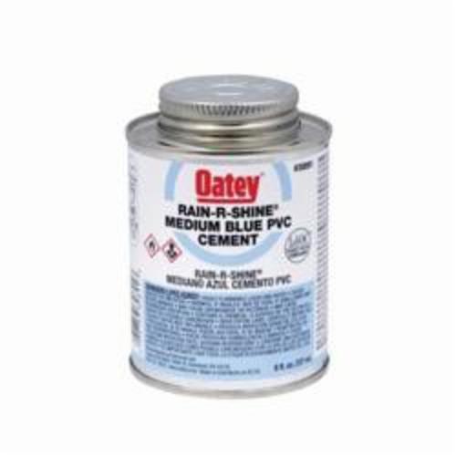 Oatey® Rain-R-Shine® 30891 Medium PVC Cement, 8 oz Can, Translucent Liquid, Blue, 0.92