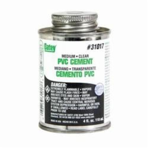 Oatey® 31017 Medium PVC Cement, 4 oz, Translucent Liquid, Clear, 0.93