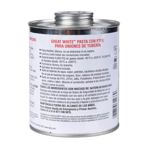 Oatey® 31233 Pipe Joint Compound With PTFE, 32 fl-oz, Liquid Paste, White, 1.5