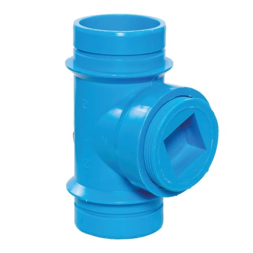 Orion® Blueline™ 710104 Cleanout Tee With Plug, 2 in Nominal, No-Hub End Style, Polypropylene, Import