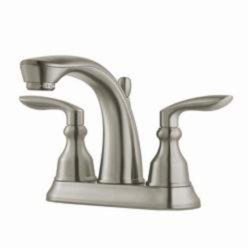 Pfister® LG48-CB1K Centerset Lavatory Faucet, Avalon™, Brushed Nickel, 2 Handles, Metal Pop-Up Drain, 1.2 gpm Flow Rate